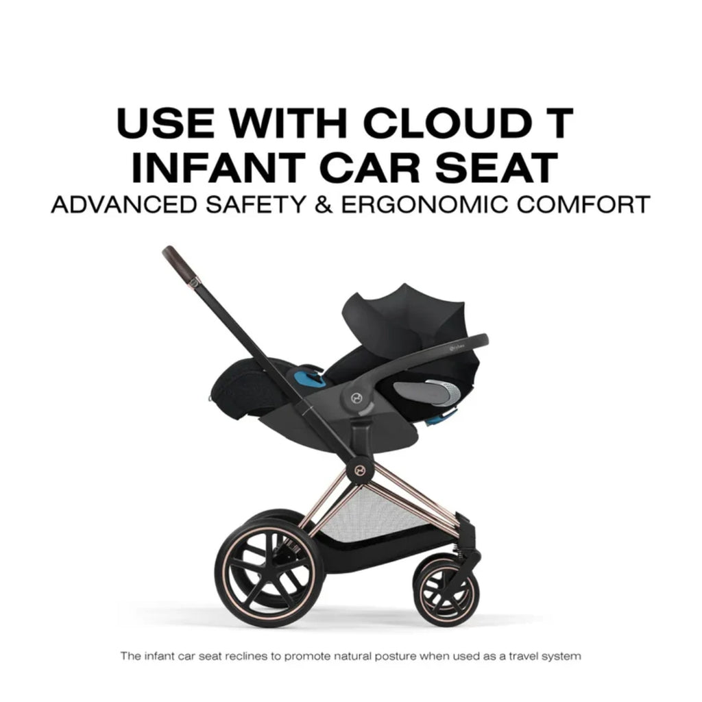 Carrinho De Bebê Cybex Priam Comfort Collection Matte Black / Coconut Brown - Travel System Completo e Versátil