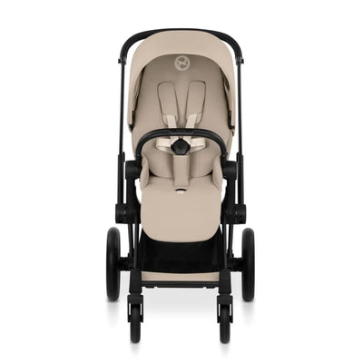Carrinho De Bebê Cybex Priam Comfort Collection Matte Black / Cozy Beige - Sistema Inteligente One Pull Harness