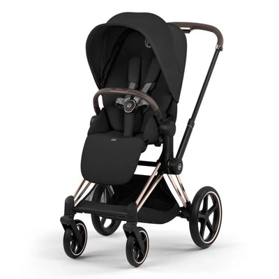 Carrinho De Bebê Cybex Priam Comfort Collection Rose Gold / Sepia Black - Sistema Inteligente One Pull Harness